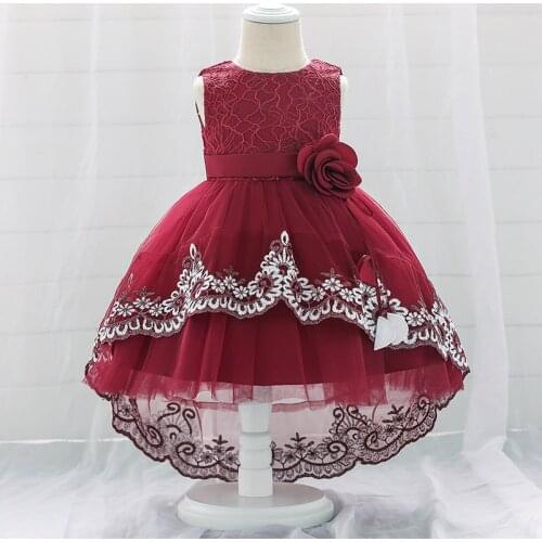 2021 Summer 1 2 Year Baby Girl Dress Party Dresses Girl Clothes Lace First Birthday Party Princess Tulle Baptism Dress 12 Month
