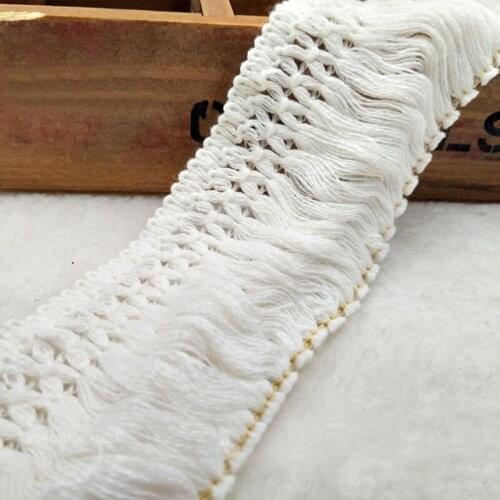 50 meters White Lace Trim Tassel Fringe Accessories Clothing Curtain Table Sweater DIY decorative