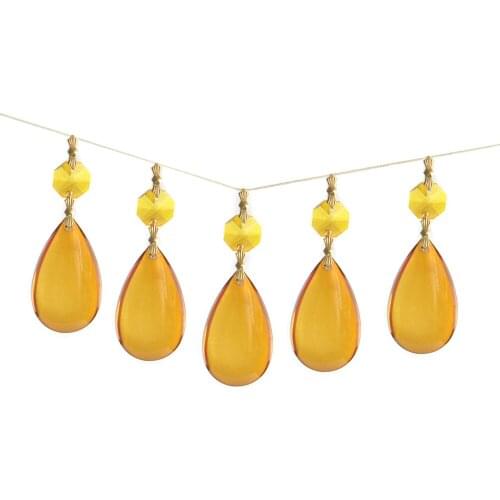 50pcs/Lot ,Red Color, 38mm Pear Shape/Tear Drop, Crystal Curtain Pendant For DIY Curtain , Chandelier Parts