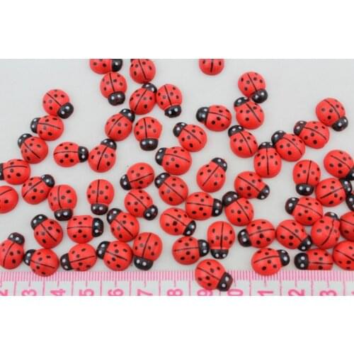 600pcs of Cute Red ladybug wood Wooden Cabochons Charms diy size 13x10mm mini ladybug