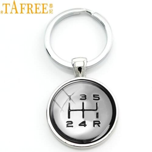 TAFREE Gear shift keychain fashion drivers jewelry shift Knob key chain high quality handmade driving lovers special gift KC401
