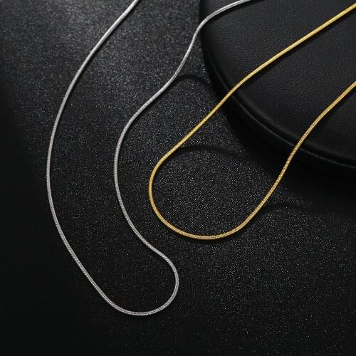 Stainless Steel Snake Chain for Women Neck Chain Gold Color Choker Necklaces Thin Chain On The Neck Minimalist Pendant Jewelry