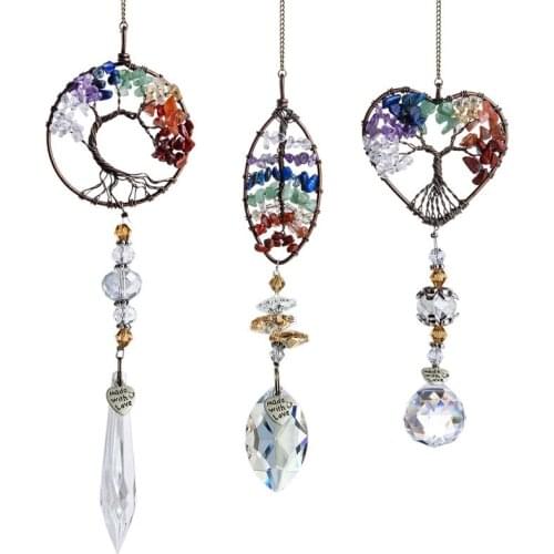 Color Crystal Lamp Ball Pendant DIY Crystal Car Decoration Home Office Interior And Outdoor Decoration