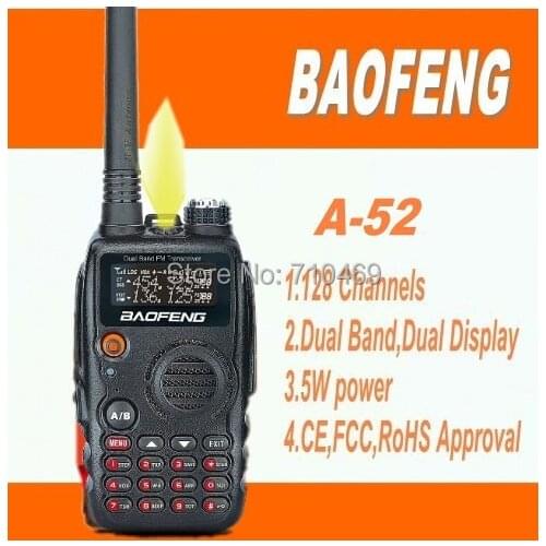DHL Freeshipping+2016 New 5W Baofeng A-52 128CH 520MHz DTMF VOX 2-way Amateur Ham Radio WalkieTalkie interphone transceiver A52