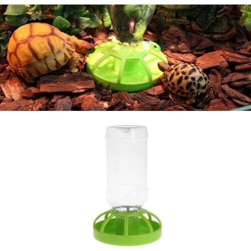 Reptile Water Drinker Dispenser Food Bowl Lizard Feeder Round Dish Bottle