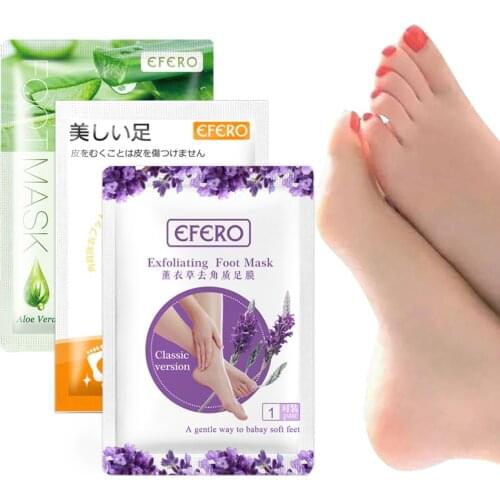EFERO 3packs Exfoliating Foot Mask Feet Peeling Mask Spa Socks for Pedicure Socks Dead Skin Remover Moisturizing Feet Mask