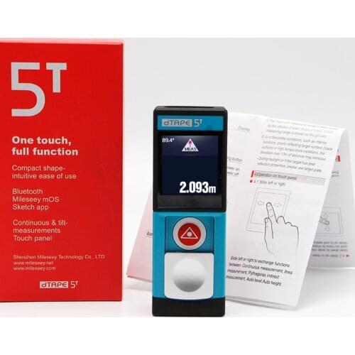 20M (65ft) Intelligent Touch Panel Infrared Measure Volume Tool Digital Distance Laser Measurer Small Size dTape T5