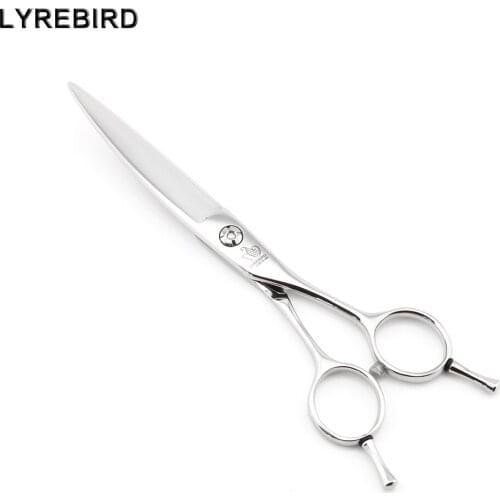 Curved hair scissors 6 INCH Curved scissors Professional sliding Curved shears Bearing screw HIGH CLASS Lyrebird 10PCS/LOT NEW