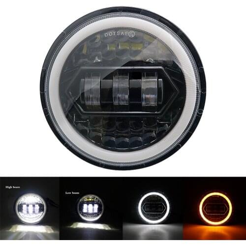 5.75 '' Round halo Led Headlight for Sportster Dyna Softail Breakout Street Bob, street triple, Iron 883 5-3/4" Projector lamp