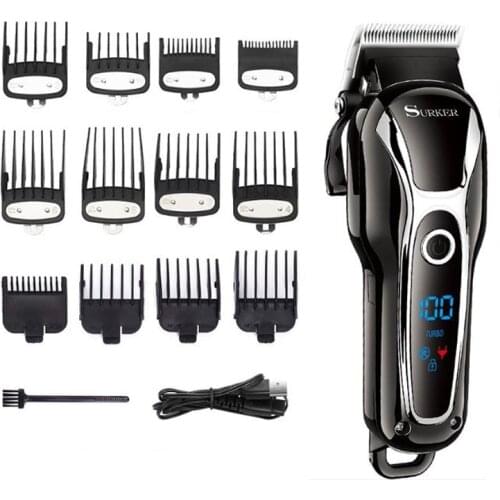Surker hair trimmer sk-805 cordless rechargeable hair trimmer hair clipper haircut machine beard trimmer hair cutter LCD display