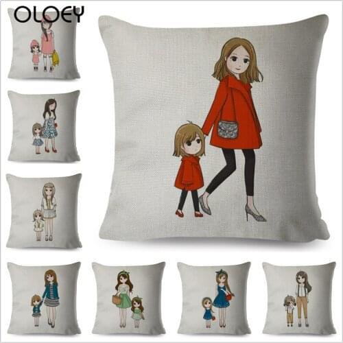 Cute and Beautiful Super Aunt Baby Linen Square Soft Cushion Cover 45cmx45cm Home Bedroom Hotel Car Decoration Cushion Cover