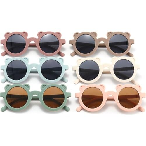 Cartoon Lovely Kids Sunglasses Bear Shape Frame Girls Children Sun Glasses Round Car Street Beat Baby Boy Eyeglasses Shades