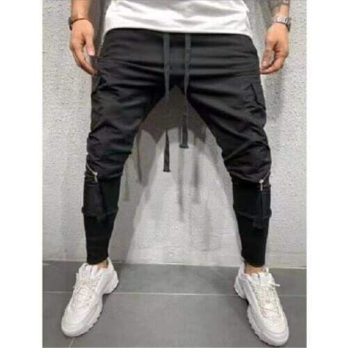 Mens Winter Outdoor Elastic Tracksuit Sport Gym Jogging Joggers Packets Sweat Pants