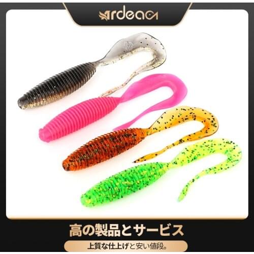 Ardea Soft Lures Silicone Bait Wobblers 6pcs 105mm 6.5g Curly Artificial Worm Swimbait tail Jigging Baitfishing Fishing Tackle