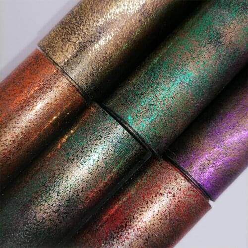 Onefly Wholesales Dropshipping Leather Supplier Metallic Two Tones Synthetic Faux Vinyl Leather Fabric Sheets For Bow DIY FZ185