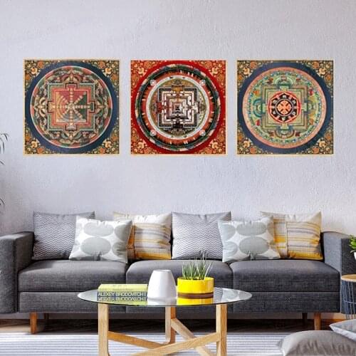 Original Tibetan Buddhist Mandala Thangka Decorative Home Decor For Living Room Wall Art Pictures Posters And Prints Artwork