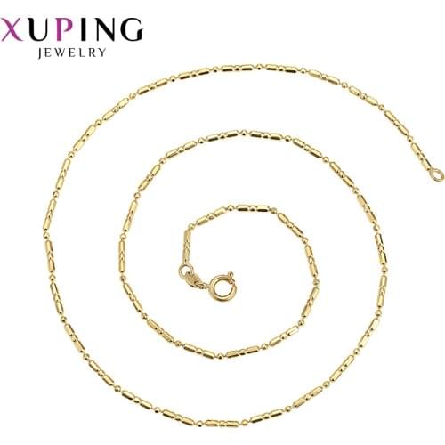 Xuping American and European Light Yellow Gold Color Plated Necklace for Girls Jewelry Christmas Gifts 45308