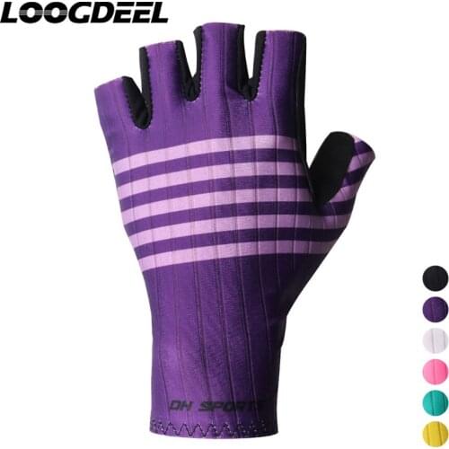 LOOGDEEL Professional Cycling Half Finger Gloves Soft Sweat-absorbent Sunscreen Skin-friendly Outdoor Sports Running Gloves