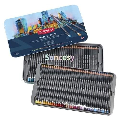 Derwent Procolour Calidad Profesional Artista Lapiz Lata Set De 12/24/36/72 Colores, Covering Power of Wax But Glides Like Oil