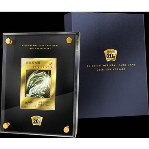 Diy Yu Gi Oh 20Th Anniversary Gold Edition Blue-Eyes White Dragon Yu Gi Oh Kaarten Hobby Game Collection Kaarten