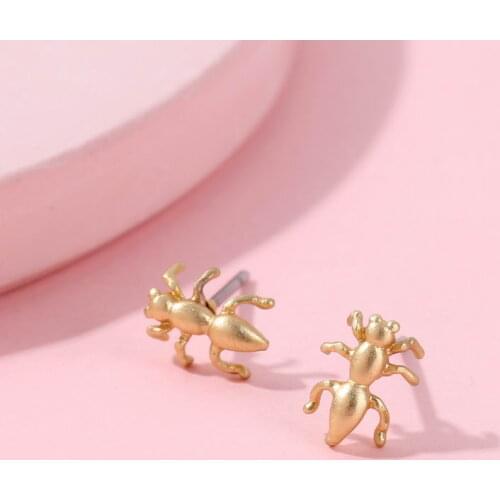 2020 New Mini Gold Ant Stud Earrings for Women