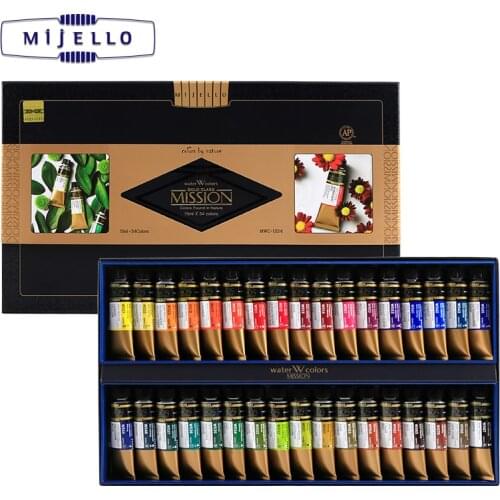 Mijello Misson Series Gold Class 36/34/24/12 Color High Concentration Artist Level Paint Watercolor Pigmet
