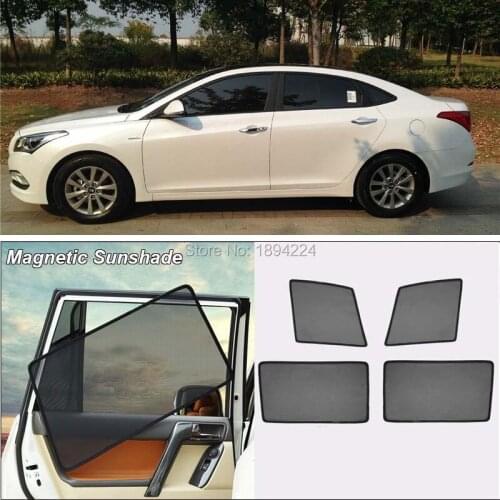 Car Full Side Windows Magnetic Sun Shade UV Protection Ray Blocking Mesh Visor For Hyundai Mistra 2014