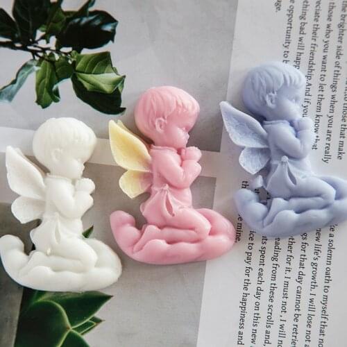 Angel Boy Epoxy Resin Fondant Silicone Mold for DIY Plaster Ornaments Jewelry DIY Kids Toys Key Chain Mould Kitchenware Baking