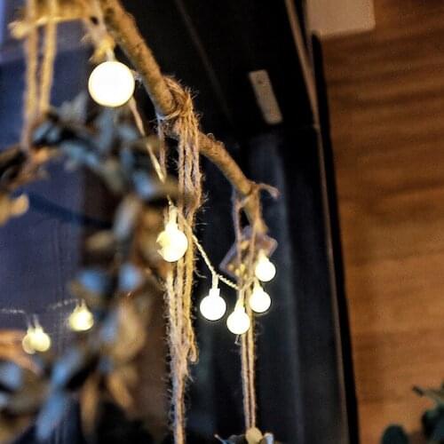 White ball lights Christmas decoration lights party party party room festive atmosphere decoration LED string lights