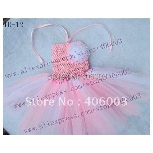 Crochet baby girl dress pink and white 6*6inch