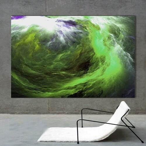 WANGART Northern Lights Abstract Landscape Oil Painting Wall Pictures For Living Room Home Decor Clouds Colorful Canvas Art