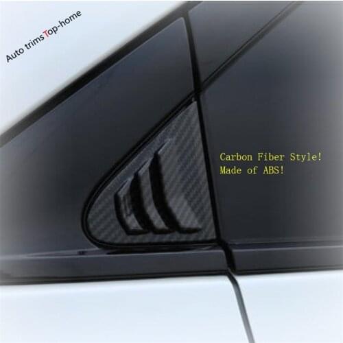 Yimaautotrims Tail Rear Window Louvers Triangle Cover Trim Fit For Cadillac XT4 2019 2020 2021 Exterior Carbon Fiber Look ABS