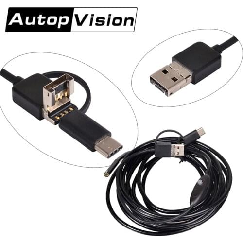 ZCF-X Type-C USB Micro-USB 3-iIN-1 Borescope Endoscope Camera With Black Hard Cables Support Android Phone Viewing Real-time