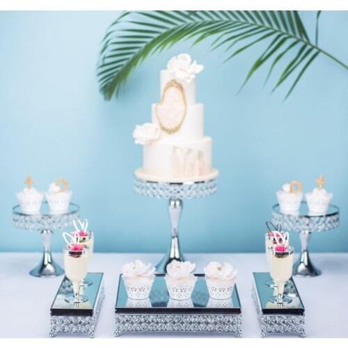 Gold 3-6 pcs electroplate cake stand set Cupcake Display Stand Dessert Wedding Birthday Party Dessert Cupcake Plate Rack