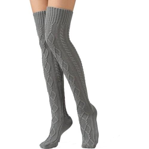 1 Pair Ladies Knitted Wool Long Leg Warmers Cover Over The Knees Socks Womens legwarmer Winter Warm Home Floor Socks