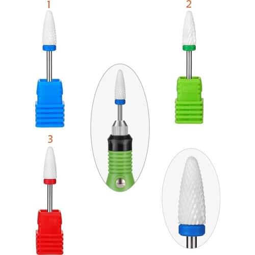 1Pcs Ceramic Nail Drill Bits Milling Cutter Rotary Burr Bit Electric Machine for Manicure Accessories Nail File Art Tools HF0012