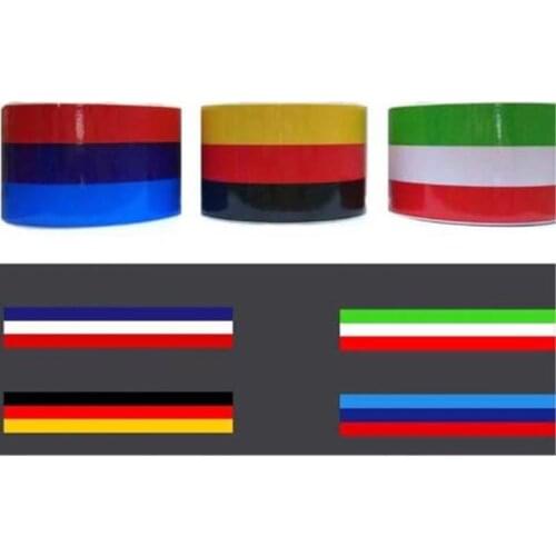 1 piece / batch 1M * 7.5CM M type Germany Italy France flag stripe car hood sticker body decal for BMW Benz Chevrolet Volkswagen