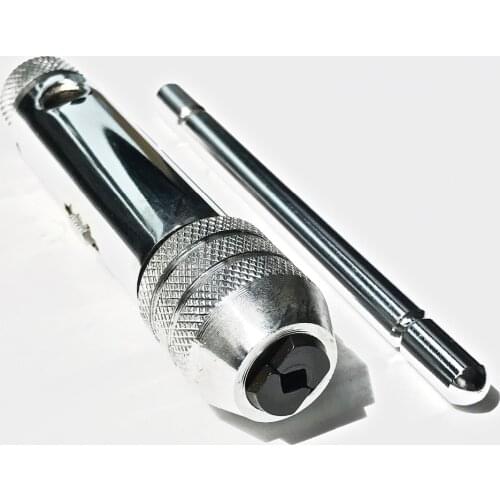 Free shipping of Top quality 1pc adjustable Tap wrench 5mm-12mm T-Handle Ratchet Ratcheting Tap Wrench tool Chuck Type M5-M12