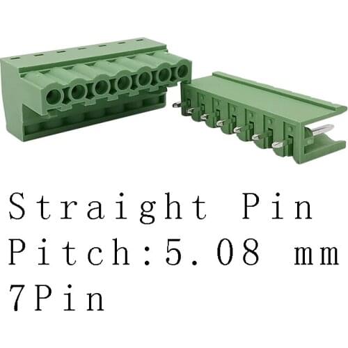 10Pair/Lot 6/7/8Pin2EDG 5.08 PCB Screw Terminal Block Connector 2EDG 5.08mm Pitch Straight Needle Pin Header Plug Socket Adapter