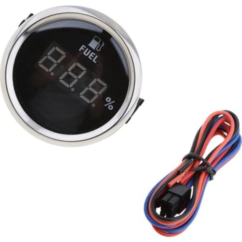 2 inch 52mm Marine Boat Car Digital Fuel Lever Gauge - Black Dial - DC 9-32V (0-190 ohm)