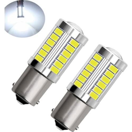2Pcs Car Light Signal Lamp 1156 BA15S P21W Led Led Turn Brake Light Tail Lamp 33SMD 5730 LED Auto Rear Reverse Bulb 12V
