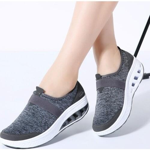 2020 Autumn Women Sneakers Shoes Flat Platform Shoes Women Breathable Mesh Casual Shoes Slip On Creepers Walking Shoes