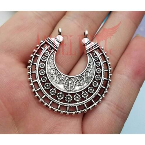 5pcs/lot--38x38mm, Antique Silver plated Six Holes Connector Earrings charms ,DIY supplies, Jewelry accessories