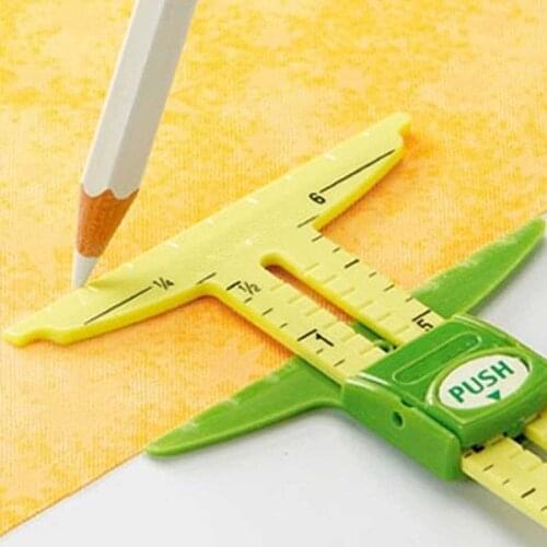 5-IN-1 Sliding Gauge Measuring Sewing Tool Patchwork Tool Ruler Tailor Ruler Accessories for Patchwork Quilting and Design
