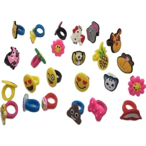 50pc/LOT Assorted Cartoon Rings Toys Children gifts Cute Finger Jewelry Random Color & models mixed
