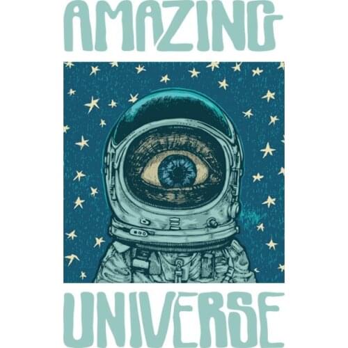 Astronaut Iron on Transfers for Clothes Patch Thermo Heat Ironing Applique Transfer Stripe For Kids Space Planet Vinyl Stickers