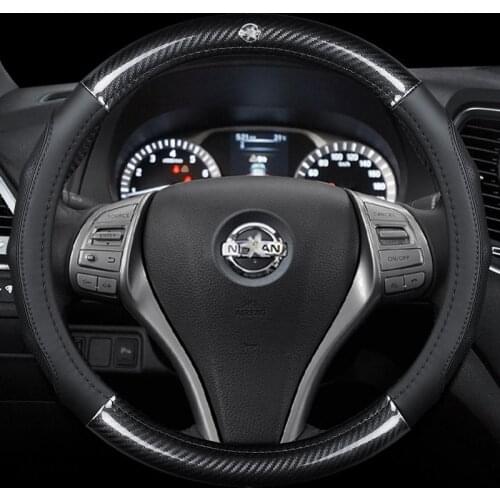 For Nissan Qashqai Juke Primera Versa Almera Terrano Kicks March Murano 350z Terrano NV200 Genuine Leather Steering Wheel Cover