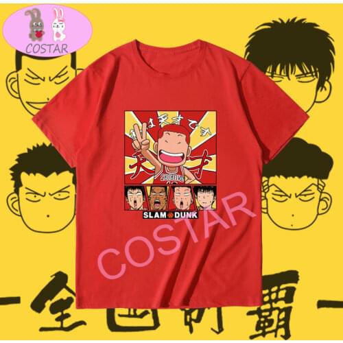 COSTAR Anime Slam Dunk Sakuragi Hanamichi Genius Printed Soft Cotton Wearing Fashion T-shirt Harajuku Unisex Tees