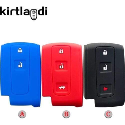 Silicone Key Case Cover Shell Holder for Toyota Camry Prius 20 Gen Corolla Verso 2/3 Button Remote Control Fob Jacket Keychain