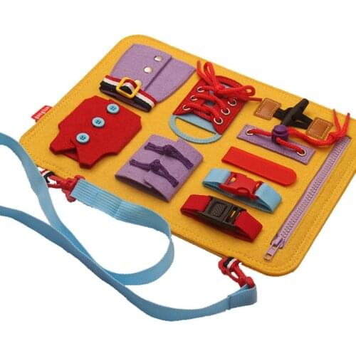 Kids Montessori Toys Busy Board Early Educational Fine Motor Training Self-Care Ability Preschool Children Sensory Education